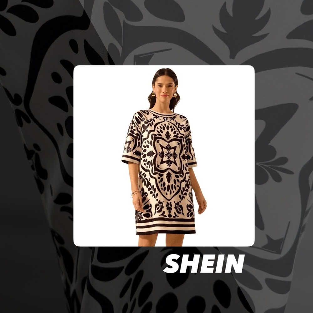 EUC SHEIN Baroque Print Dress